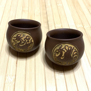 Пиалы Suzaku глиняные дракон и феникс 80 мл